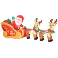 Outsunny 7.9ft Christmas Inflatable Santa on Sleigh with Two Reindeer, Outdoor Christmas Blow Up Decoration with Built-in LED Lights for Garden, Indoor Outdoor Home Decor - 1