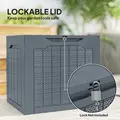 Outsunny 93L Plastic Garden Storage Box, Outdoor Storage Box with Handles, Waterproof Outdoor Storage Container, Light Grey - 6