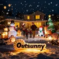Outsunny 6FT Christmas Inflatables Snowman & Penguins with Built-in LED Lights and Flashing Projector Light, Blow Up Christmas Inflatable Decoration for Indoor Outdoor Decor, Garden - 9
