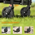 Outsunny 62L Festival Trolley on Wheels, Garden Folding Trolley Cart, 120kg Heavy Duty Collapsible Folding Wagon with Adjustable Handle and Carrying Bag for Beach, Camping, Festival, Green - 7