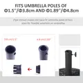 Outsunny 9kg Garden Parasol Base, Round Resin Cast Iron Effect Sun Umbrella Base, Outdoor Umbrella Stand for 38mm or 48mm Outdoor Umbrella Poles, Bronze Tone - 6
