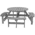 Outsunny 8-Seater Wooden Picnic Set-Fir Wood - 1