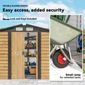 Outsunny 7 x 4ft Garden Shed, Easy to Assemble, Upgraded Galvanised Steel Frame with Foundation Kit, Double Doors with Lock, Outdoor Metal Shed with Vents and Gloves, Garden Storage Shed, Natural - 6