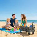 Outsunny 62L Festival Trolley on Wheels, Garden Folding Trolley Cart, 120kg Heavy Duty Collapsible Folding Wagon with Adjustable Handle and Carrying Bag for Beach, Camping, Festival, Grey - 9