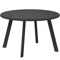 Outsunny 70cm Round Coffee Table, Outdoor Garden Table with Non-Slip Foot Pads and Metal Frame for Garden, Terrace, Balcony, Living Room, Black - 1
