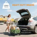 Outsunny 62L Festival Trolley on Wheels, Garden Folding Trolley Cart, 120kg Heavy Duty Collapsible Folding Wagon with Adjustable Handle and Carrying Bag for Beach, Camping, Festival, Green - 5