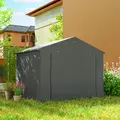 Outsunny 8 x 6 ft Outdoor Garden Storage Shed, Waterproof Bike Tent with Roll-Up Zipper Door - 8
