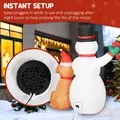 Outsunny 6FT Christmas Inflatables Snowman & Dog with Built-in LED Lights and Flashing Light, Blow Up Christmas Inflatable Decoration for Indoor Outdoor Decor, Garden - 8