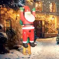 Outsunny 7FT Hanging Christmas Inflatable Santa with Dog, Christmas Blow Up Decoration with Built-in LED Lights for Garden, Indoor Outdoor Home Decor - 8