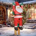 Outsunny 7FT Hanging Christmas Inflatable Santa with Dog, Christmas Blow Up Decoration with Built-in LED Lights for Garden, Indoor Outdoor Home Decor - 2