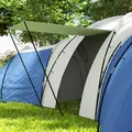 Outsunny 6-9 Man Tent with Bedrooms and Living Room, Accessories Included, Blue - 9