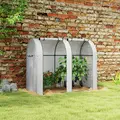 Outsunny 94 x 185cm Mini Two-Room Greenhouse - White - 2
