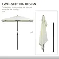 Outsunny Balcony Half Parasol Semi Round Umbrella Patio Crank Handle (2.3 m, Beige)- NO BASE INCLUDED - 4