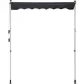 Outsunny Balcony 2 x 1.5m Manual Adjustable Awning DIY Patio Clamp Awning Canopy Retractable Shade Shelter Easy to Move for Balcony, Grey - 8
