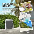 Outsunny Foldable Lounge Chair with 4-Level Adjustable Backrest & Headrest - Charcoal Grey - 6