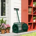 Outsunny Compost Spreader, 24" Peat Moss Spreader with Height Adjustable T Shaped Handle and Metal Mesh Basket, Garden Spreader for Seeding, Spreading Manure, Green - 8
