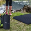 Outsunny Double Inflatable Mattress, with Built-In Pump - Blue - 6