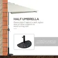 Outsunny Balcony Half Parasol Semi Round Umbrella Patio Crank Handle (2.3 m, Beige)- NO BASE INCLUDED - 6