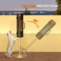Outsunny Electric Umbrella Parasol Mounted Patio Heater for 25-70 mm Poles, 2000 W Outdoor Garden Heater with 2 Heat Setting, 6 ㎡ Coverage, Tip-Over Protection, Black - 6