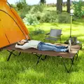 Outsunny Double Camping Cot Bed, with Bag - Khaki - 2
