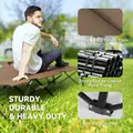 Outsunny Double Camping Cot Bed, with Bag - Khaki - 4