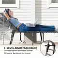 Outsunny Five-Position Reclining Sun Lounger - Grey - 4