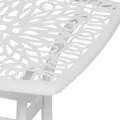 Outsunny Cast Aluminium Bistro Table, Outdoor Square Side Table with Umbrella Hole, Garden Table for Balcony, White - 8