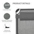 Outsunny Foldable Outdoor Sun Loungers Set of 2, Reclining Lounge Chair Camping Bed Cot with Pillow 4-Level Adjustable Back Aluminium Frame, Grey - 6