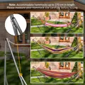 Outsunny Foldable Hammock Stand, Portable Hammock with Metal Frame, 2 in 1 Hammock Net Stand, Clothes Drying Rack, Load Capacity 120kg, for Patio, Garden, Yard, Black - 7