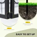 Outsunny Decorative Garden Fencing, 8PCs Outdoor Picket Fence Panels, Rustproof Metal Wire Landscape Flower Bed Border Edging Animal Barrier, Black - 4