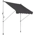 Outsunny Balcony 2 x 1.5m Manual Adjustable Awning DIY Patio Clamp Awning Canopy Retractable Shade Shelter Easy to Move for Balcony, Grey - 1