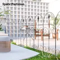 Outsunny Decorative Garden Fencing, 8PCs 44in x 12.5ft Outdoor Picket Fence Panels, Rustproof Metal Wire Landscape Flower Bed Border Edging, Black - 6