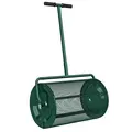Outsunny Compost Spreader, 24" Peat Moss Spreader with Height Adjustable T Shaped Handle and Metal Mesh Basket, Garden Spreader for Seeding, Spreading Manure, Green - 1