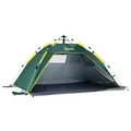 Outsunny Beach Tent for 1-2 Person Pop-up Design with 2 Mesh Windows & 2 Doors Dark Green - 1
