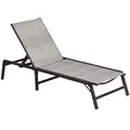 Outsunny Foldable Rattan Sun Lounger with 5-Level Adjust Backrest, Recliner Chair, Mixed Grey - 1