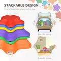Outsunny Balance Stepping Stones Kids, 6-Piece Starfish Style Non-slip Obstacle Course, Stackable Balance Blocks, Garden Sensory Toys for Toddler 3-8 Years, Indoor Outdoor, Multicoloured - 4