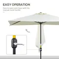 Outsunny Balcony Half Parasol Semi Round Umbrella Patio Crank Handle (2.3 m, Beige)- NO BASE INCLUDED - 5