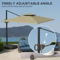 Outsunny Cantilever Parasol with Weighted Base Double Top Garden Parasol Square Hanging Patio Umbrella with Crank Tilt Light Grey - 5