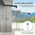 Outsunny Balcony 2 x 1.5m Manual Adjustable Awning DIY Patio Clamp Awning Canopy Retractable Shade Shelter Easy to Move for Balcony, Grey - 4