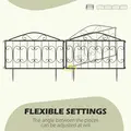 Outsunny Decorative Garden Fencing, 8PCs Outdoor Picket Fence Panels, Rustproof Metal Wire Landscape Flower Bed Border Edging Animal Barrier, Black - 5