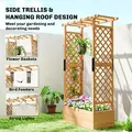 Outsunny Fir Wood 110 x 44 cm Planter and Trellis Garden Bed - 5