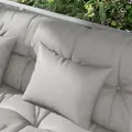 Outsunny Back and Seat Cushion Replacement with 2 Pillows, Patio Chair Cushions Set with Ties, Light Grey - 8
