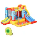 Outsunny Bounce Castle Inflatable Trampoline Slide Pool Rocket Design 3.4 x 2.8 x 1.85m - 8