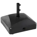 Outsunny Garden Parasol Base Holder, 43kg Water or 60kg Sand Filled, Outdoor Market Umbrella Stand Weight with Wheels and Brakes, Black - 1