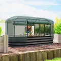 Outsunny Galvanised Raised Garden Bed Kit with Self Watering System and Mesh Cover, Garden Boxes, 6x3Ft, Dark Grey and Green - 8