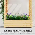 Outsunny Garden Planter with Trellis, Wooden Raised Bed for Garden with Hanging Roof and Drainage Holes, Outdoor Trellis Planter Box for Vegetables, Herbs and Flowers, 110 x 44 x 113 cm, Natural - 4