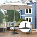 Outsunny Garden Parasol Base, 15kg HDPE Outdoor Umbrella Stand Parasol Stand with Cut-Out Design, Sun Umbrella Base for 32, 38, 48 mm Poles, Black - 2