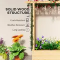 Outsunny Garden Planter with Trellis, Wooden Raised Bed for Garden with Hanging Roof and Drainage Holes, Outdoor Trellis Planter Box for Vegetables, Herbs and Flowers, 110 x 44 x 113 cm, Natural - 7