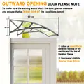 Outsunny Front Door Canopy, Outdoor Awning, Rain Shelter, 110 x 60cm, Grey - 7