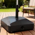 Outsunny Garden Parasol Base Holder, 43kg Water or 60kg Sand Filled, Outdoor Market Umbrella Stand Weight with Wheels and Brakes, Black - 2